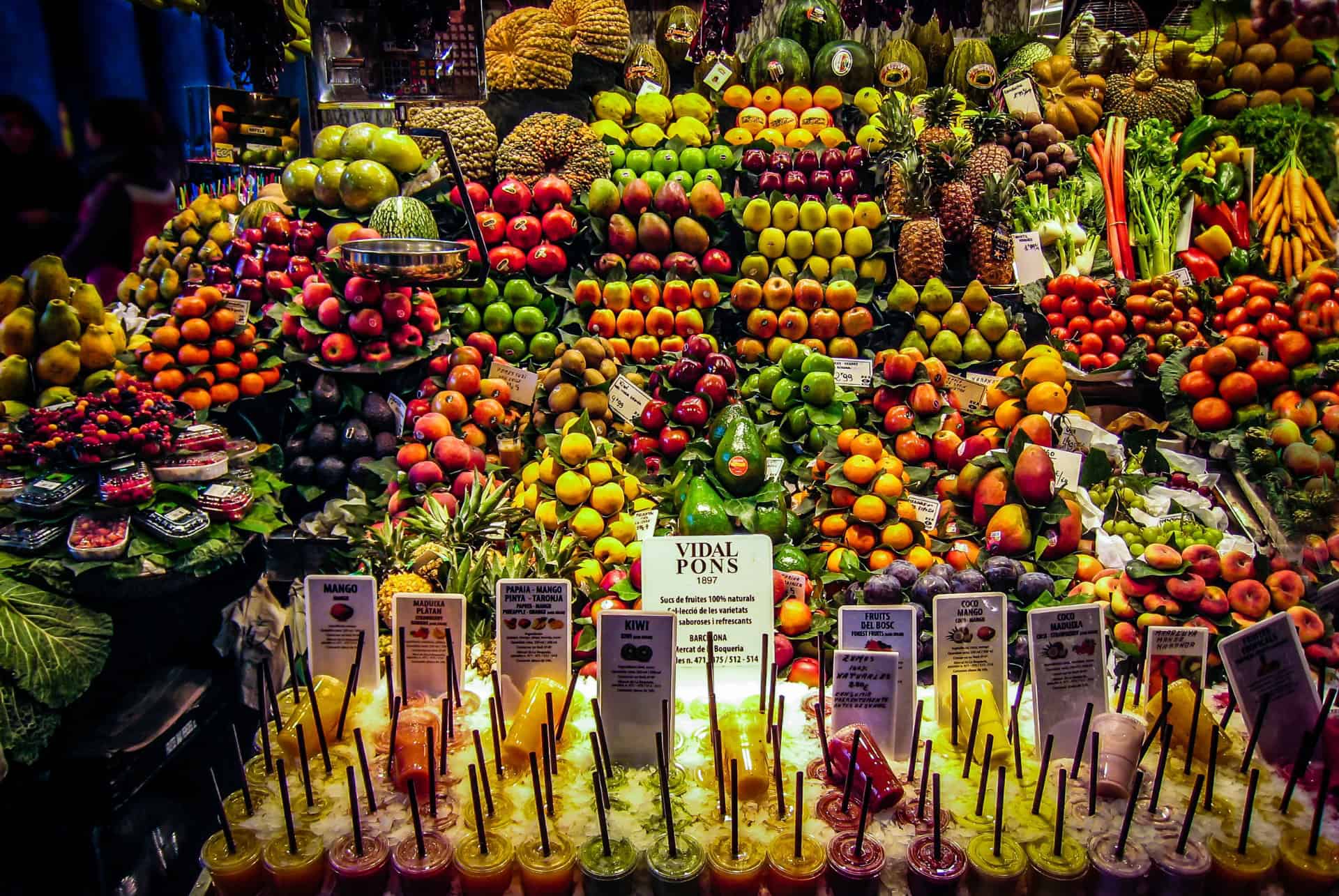 marche de la boqueria fruits