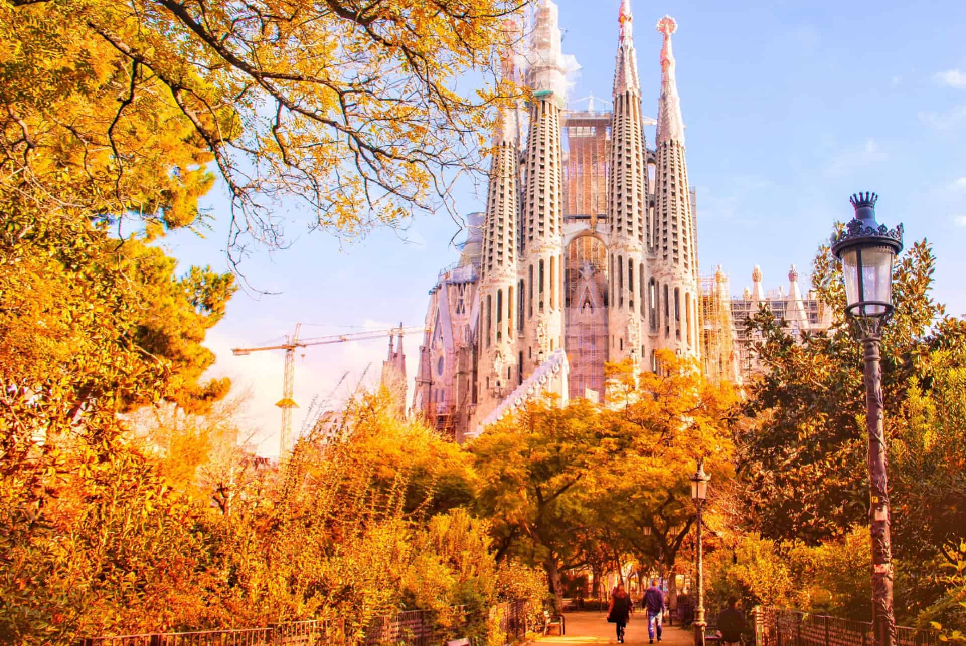 sagrada familia barcelone en octobre