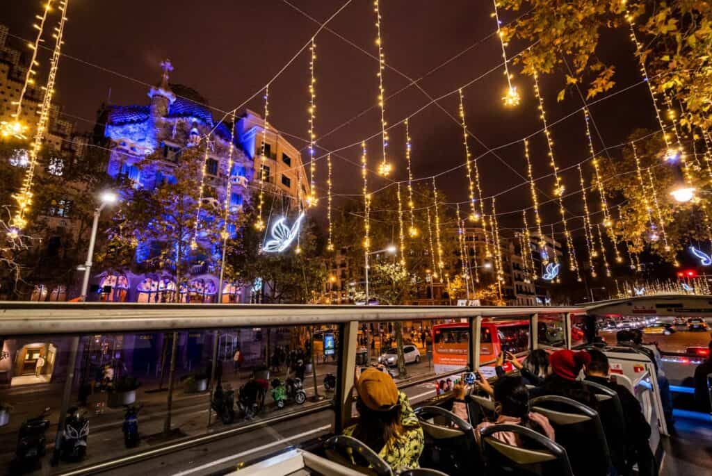 Visite de Barcelone en bus à la période de Noël