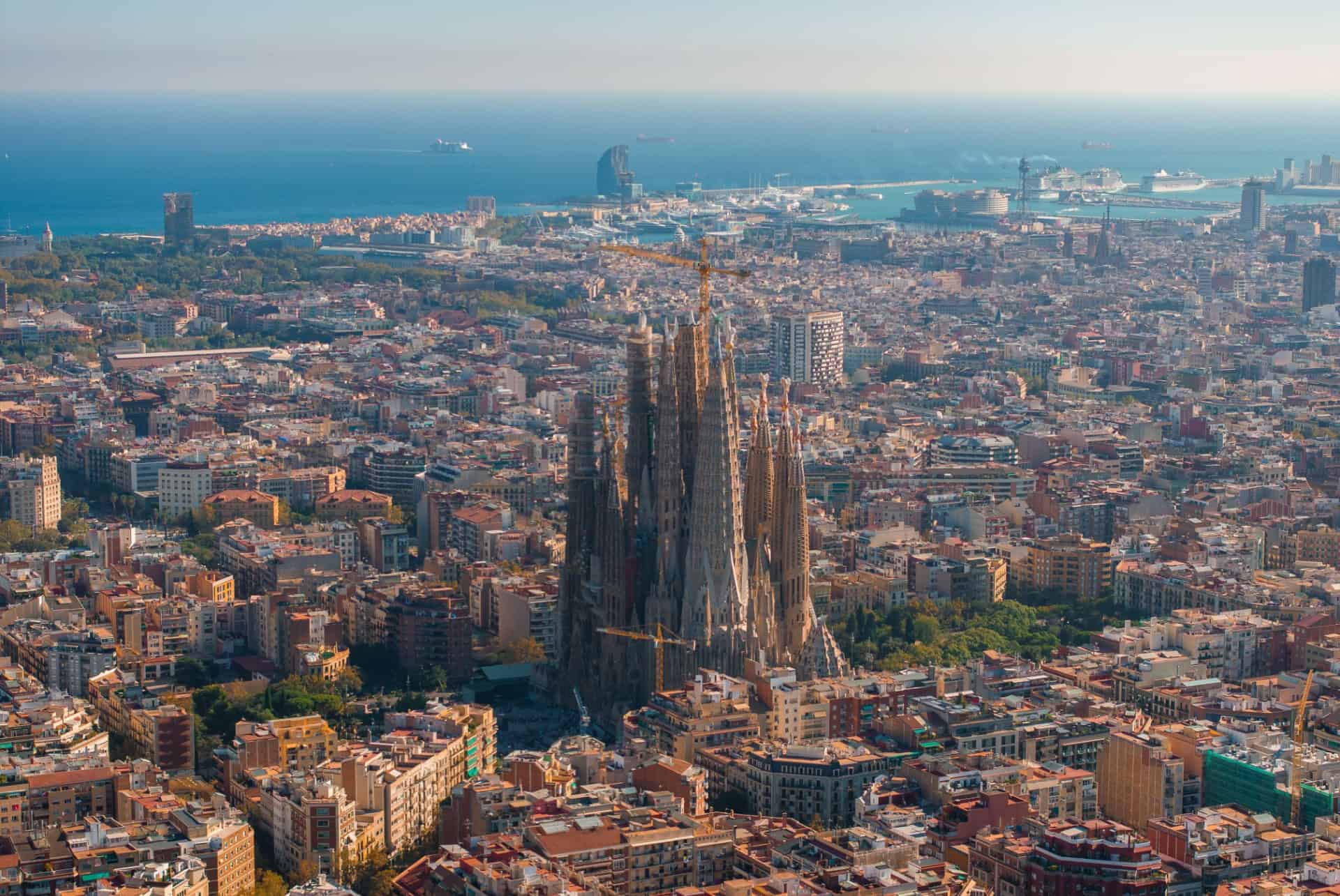 vue aerienne de la sagrada familia