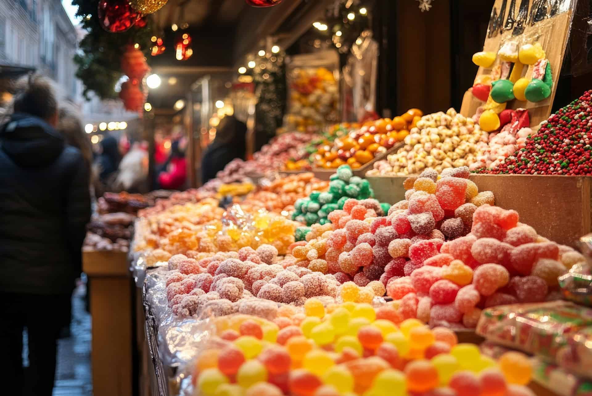 stand bonbon marche noel meilleurs marches de noel de barcelone stand bonbon