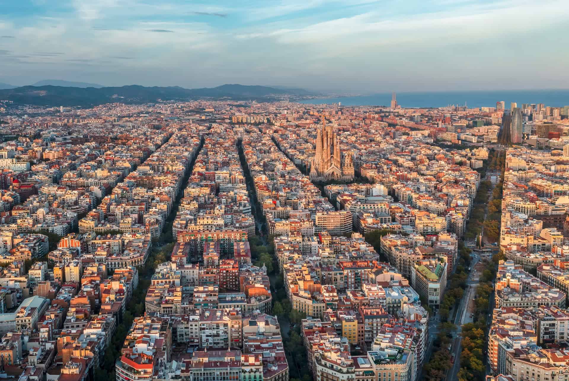 quartier eixample vue aerienne quartier eixample vue aerienne