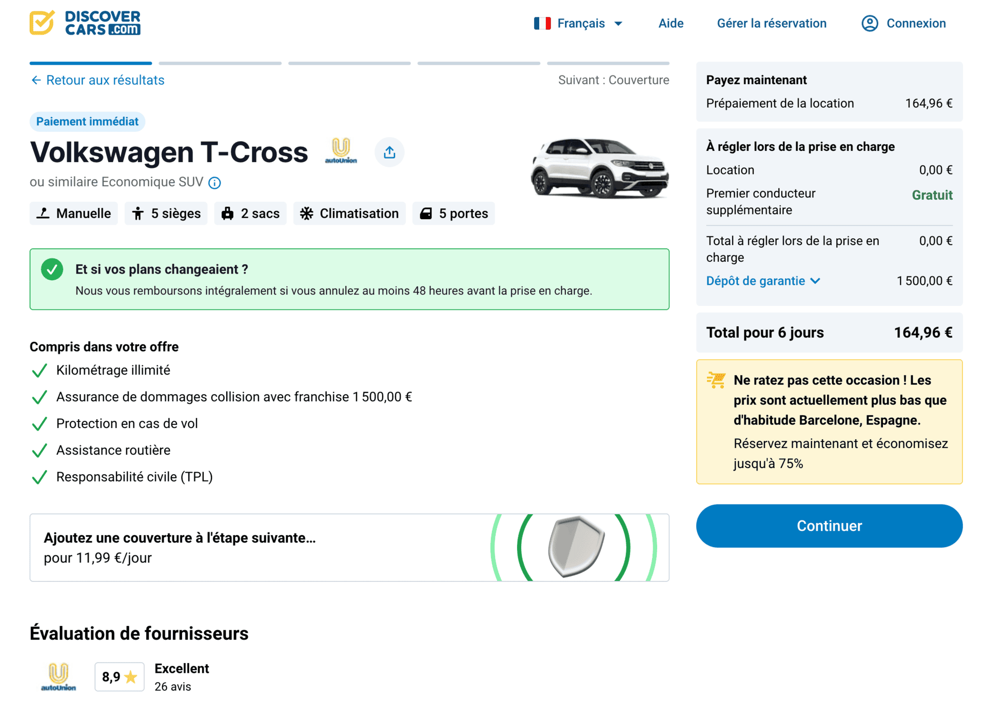 location voiture SUV barcelone discover cars